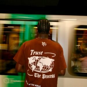 trust the process t shirt marron